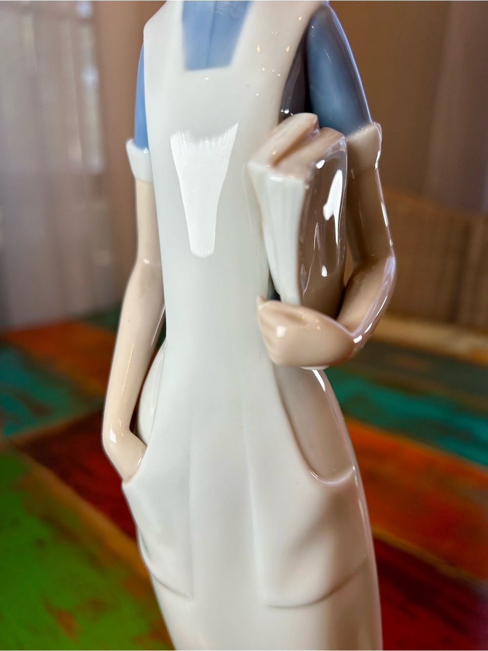 Vintage Lladró Porcelain Nurse Figurine 4603 Blue Bellflower Stamp Marked Spain - Picture 12 of 16